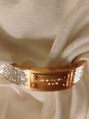 Michael Kors Pave Crystal Logo Hinged Bracelet